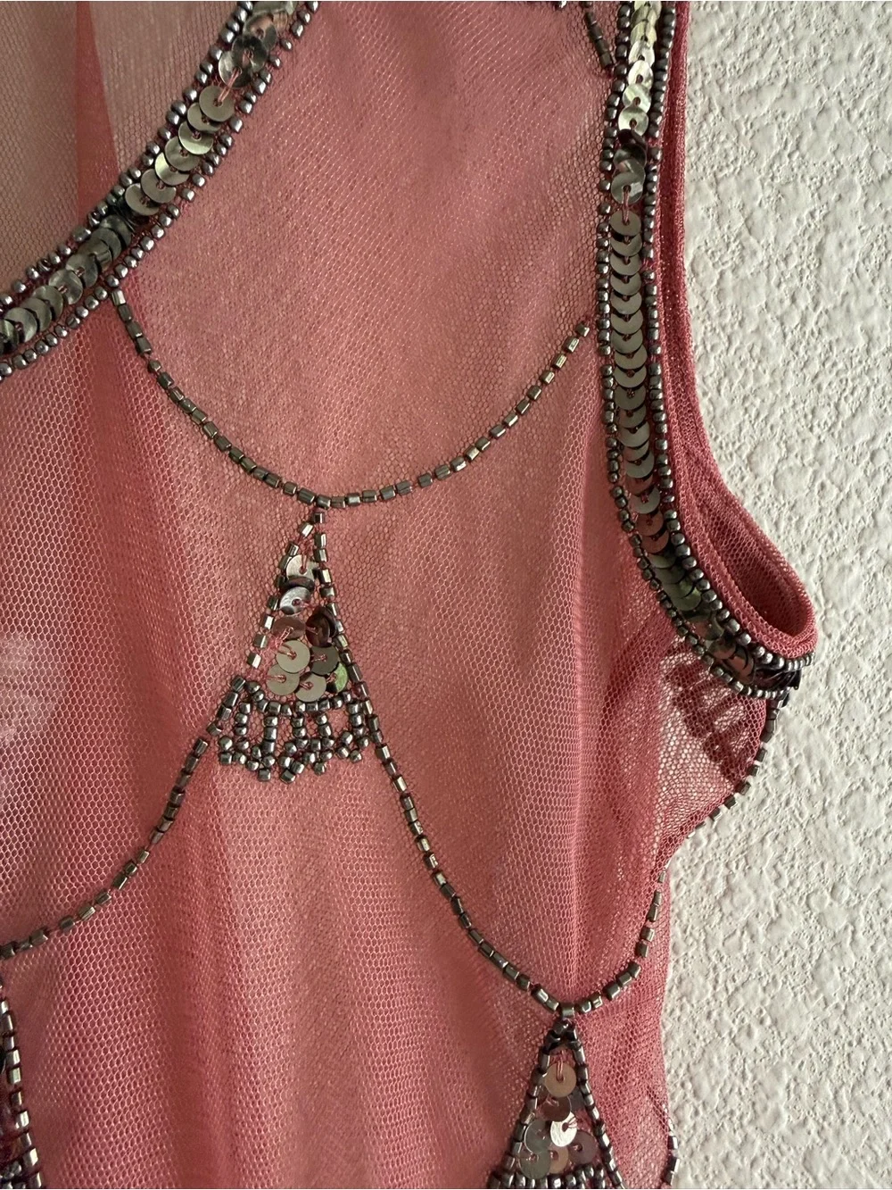 Anthropologie Mahila Beaded Sheer Tank Size S - Picture 4 of 9